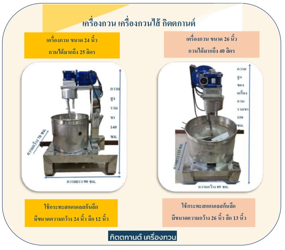 เครื่องกวน เครื่องกวนไส้ กิตตกานต์