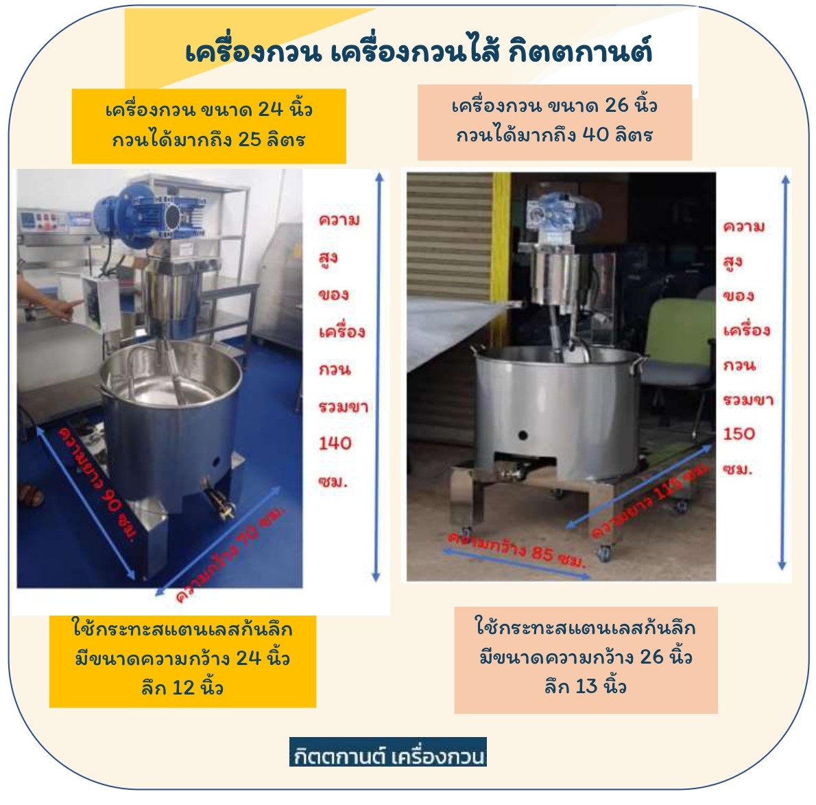กิตตกานต์ เครื่องกวน เครื่องกวนไส้